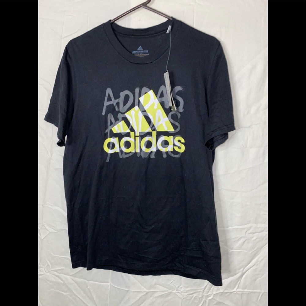 All black t-shirt Adidas brand comfey comfortable